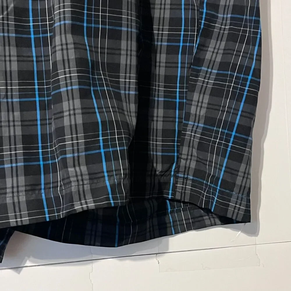Ben Hogan Mens Performance Shorts Size 42 Grey Blue Plaid Golf Stretch